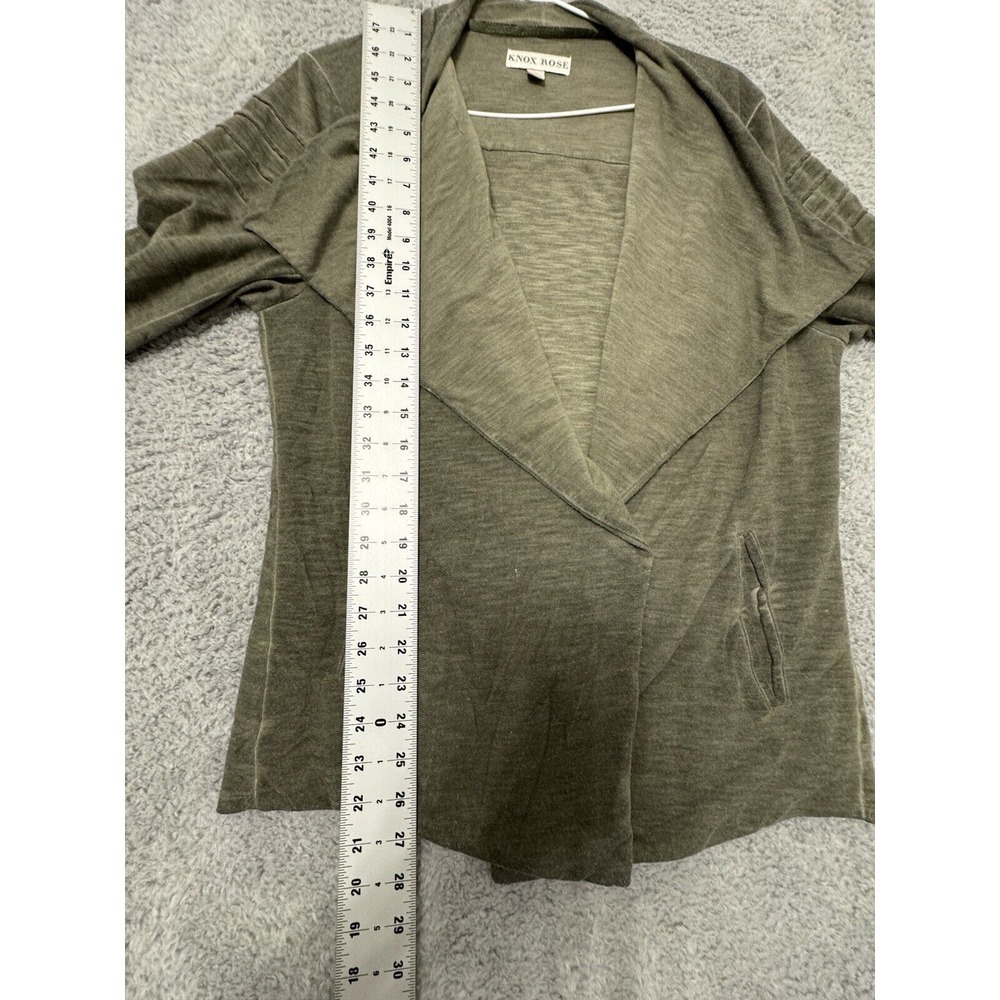 Knox Rose Women's Jacket Drape Front Long Sleeve Olive Green Size XL - Picture 6 of 10